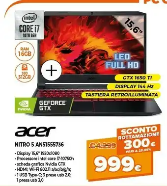 Expert Acer Nitro 5 AN51555736 offerta