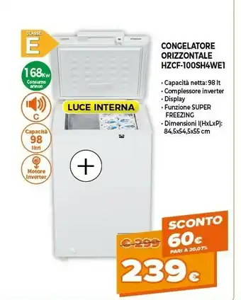 Expert Zoppas Congelatore Orizzontale HZCF-100SH4WE1 offerta
