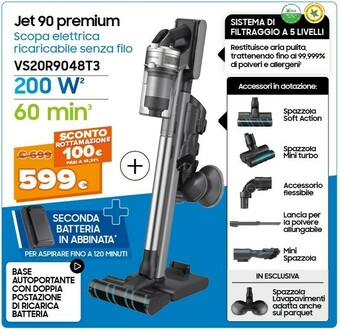Expert Samsung VS20R9048T3 Senza Sacchetto Argento offerta