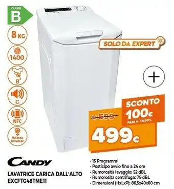 Candy Lavatrice Carica Dall'Alto EXCFTG48TME11