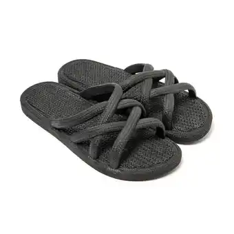 Decathlon Sandali brasiliani neri da donna con suola in gomma antiscivolo offerta