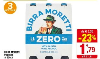 Iperal Birra Moretti - Birra Moretti 330 G(ml) offerta