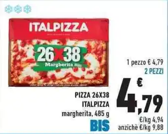 Conad PIZZA 26X38 ITALPIZZA margherita, 485 g offerta
