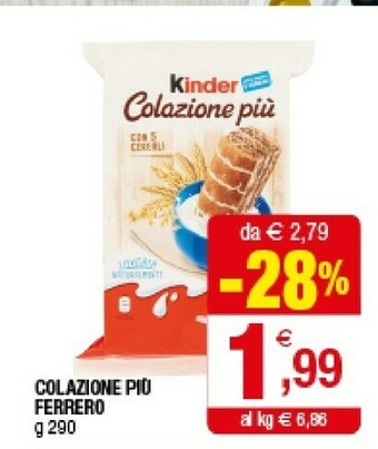 Iperal Ferrero Kinder Colazione Più 290 G(ml) offerta