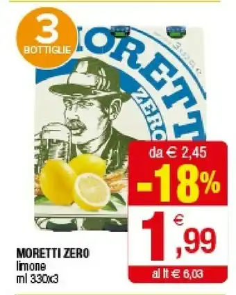 Iperal Birra Moretti - Birra Moretti Zero 330 g(ml) offerta