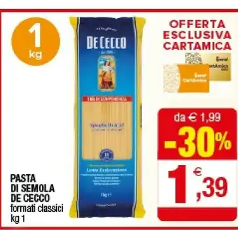 Iperal De Cecco Pasta Di Semola offerta