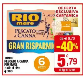 Iperal Rio Mare Tonno Pescato A Canna offerta