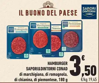 Conad HAMBURGER SAPORI&DINTORNI CONAD 180 g offerta
