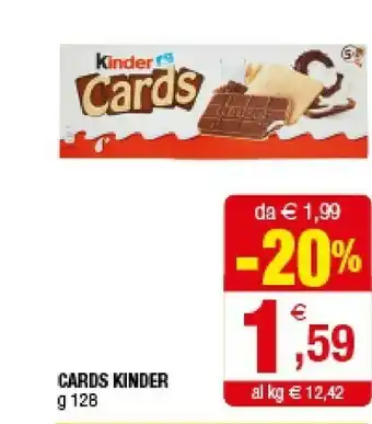 Iperal Ferrero Kinder Cards 128 G(ml) offerta