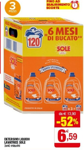 Iperal Sole Detersivo Liquido Lavatrice offerta