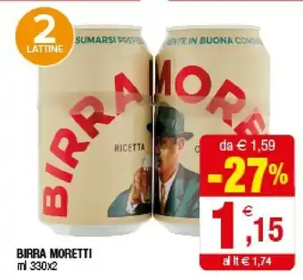 Iperal Birra Moretti - Birra Moretti 330 G(ml) offerta