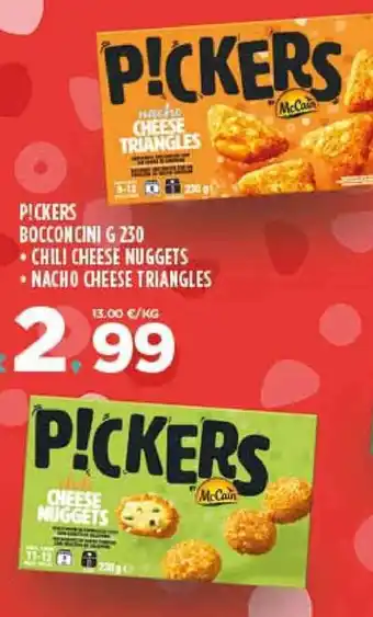 Deco Supermercati PICKERS BOCCONCINI G 230 - CHILI CHEESE NUGGETS - NACHO CHEESE TRIANGLES offerta