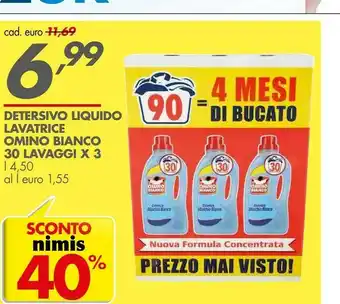 Italmark Omino Bianco Detersivo Liquido Lavatrice offerta