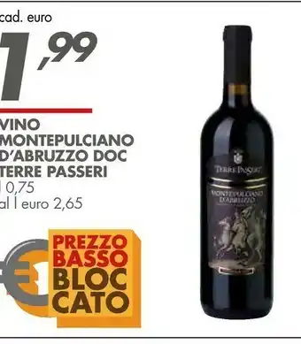 Italmark Terre passeri Vino Montepulciano D'Abruzzo Doc offerta