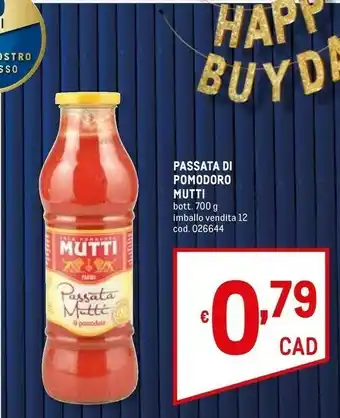 Metro Mutti Passata Di Pomodoro 700 G(ml) offerta