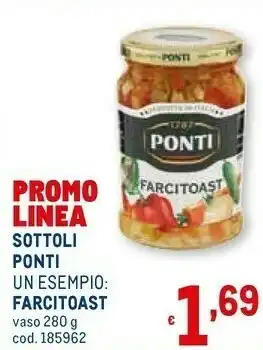 Metro Ponti Farcitoast 280 G(ml) offerta