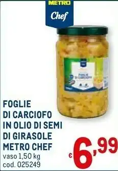 Metro Metro chef Foglie Di Carciofo In Olio Di Semi Di Girasole offerta