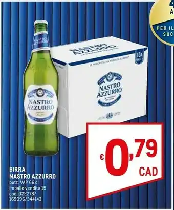 Metro Nastro Azzurro Birra 660 G(ml) offerta