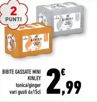 BIBITE GASSATE MINI KINLEY tonica/ginger vari gusti 6x15cl