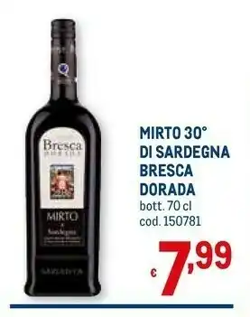 Bresca dorada Mirto Di Sardegna Liquore 700 G(ml)