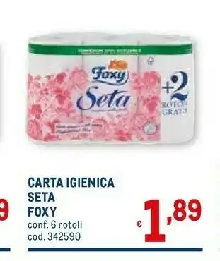 Metro Foxy Carta Igienica Seta offerta