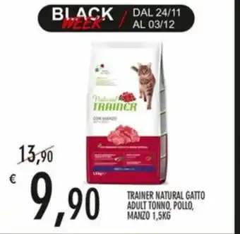 TRAINER NATURAL GATTO ADULT TONNO, POLLO, MANZO 1,5KG