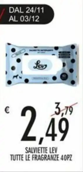 SALVIETTE LEV TUTTE LE FRAGRANZE 40PZ
