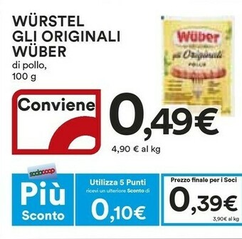 Coop Wuber Wurstel offerta