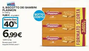 Coop Plasmon Biscotti offerta