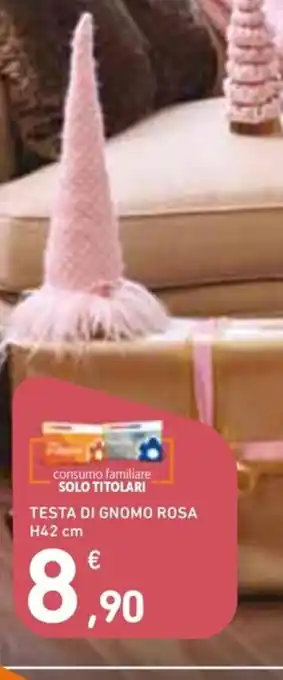 Spazio Conad TESTA DI GNOMO ROSA H42 cm offerta