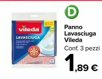 Carrefour Market Vileda Panno Lavasciuga 3 Pezzi offerta