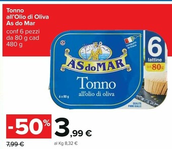 Carrefour Tonno All'olio Di Oliva offerta