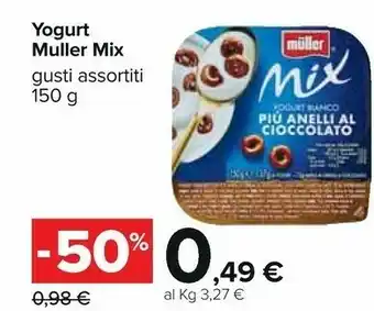 Carrefour Muller Mix Yogurt Al Cocco Più Cioccolato 150 G(ml) offerta