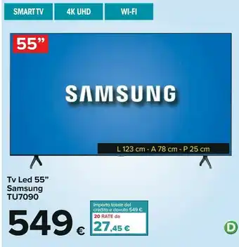 Carrefour Samsung Tv Led 55" Tu7090 offerta
