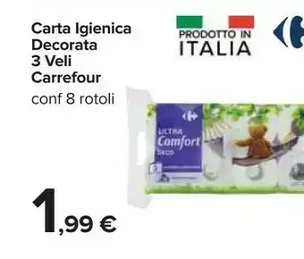 Carrefour Carta Igienica Decorata 3 Veli offerta