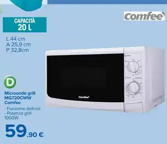 Carrefour Comfeè MG720CWW Microonde Grill 1000 W offerta
