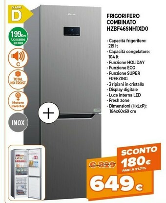 Expert Zoppas Frigorifero Combinato HZBF46SNH1XD0 offerta