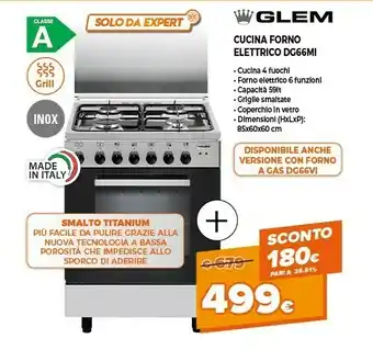 Expert Glem Cucina Forno Elettrico DG66MI offerta
