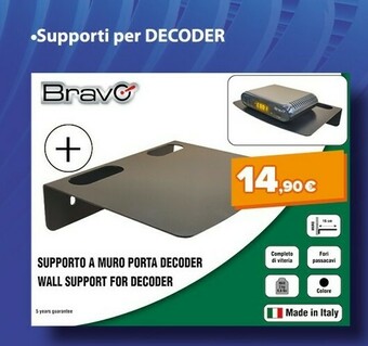 Expert Bravo Supporto A Muro Porta Decoder offerta