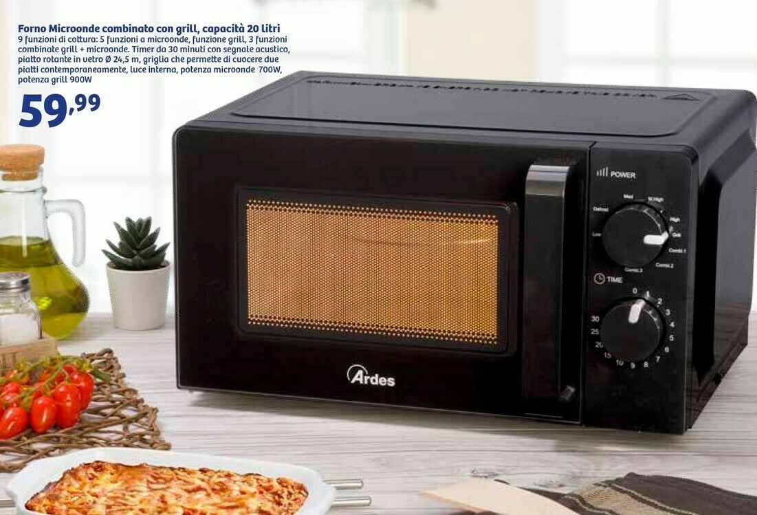 Forno Microonde Combinato Con Grill, Capacità 20 Litri offerta di In'S  Mercato