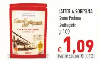 Cash & Carry Grossy LATTERIA SORESINA Grana Padano Grattugiato gr 100 offerta