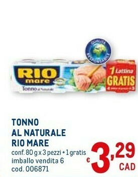 Metro Rio Mare Tonno Rio mare offerta