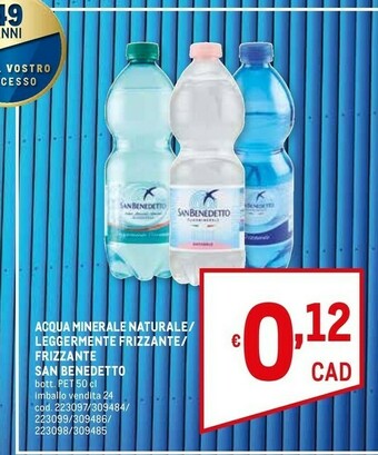 Metro San Benedetto Acqua Minerale Naturale offerta