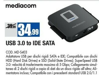 Wellcome Mediacom Usb 3.0 To Ide Sata offerta