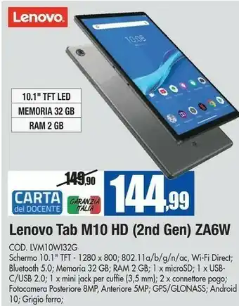 Wellcome Lenovo Tab M10 offerta