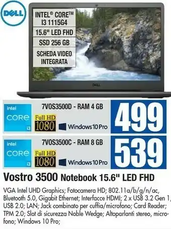 Wellcome Dell Vostro 3500 Notebook offerta