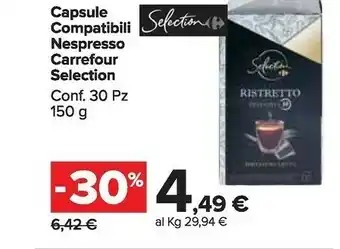 Carrefour Market Carrefour Selection Ristretto Nespresso 150 G offerta