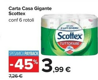 Carrefour Scottex Rotoli di carta offerta
