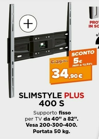Expert Meliconi SlimStyle Plus 400 S 2,08 M (82") Nero offerta