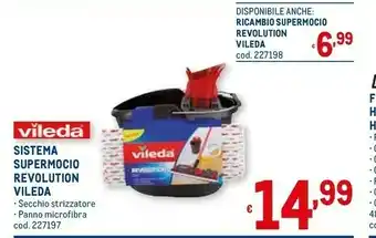 Metro Vileda SuperMocio Sistema A Mocio E Secchio Single Tank Rosso offerta